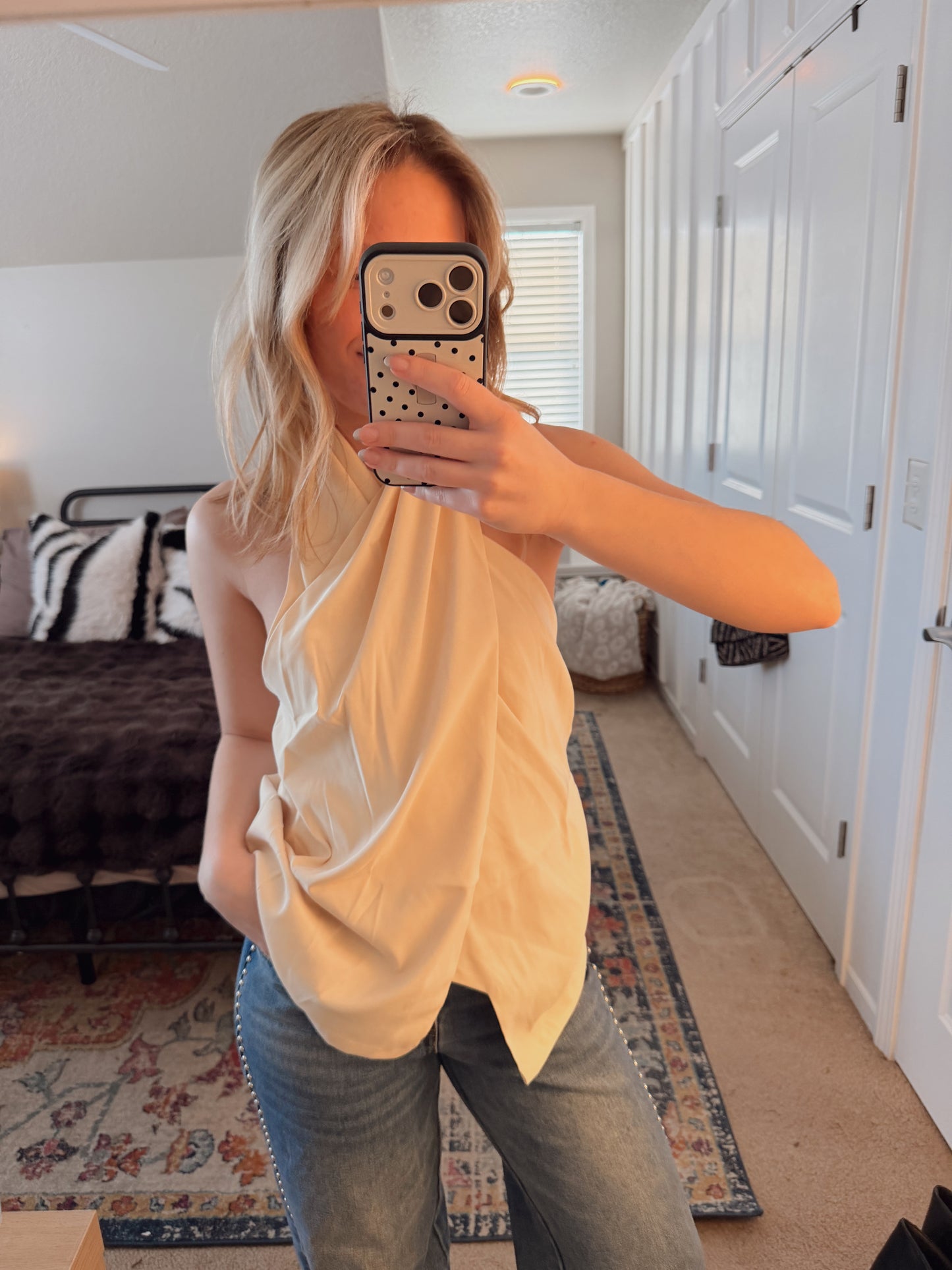 Twisted Halter Top - Cream