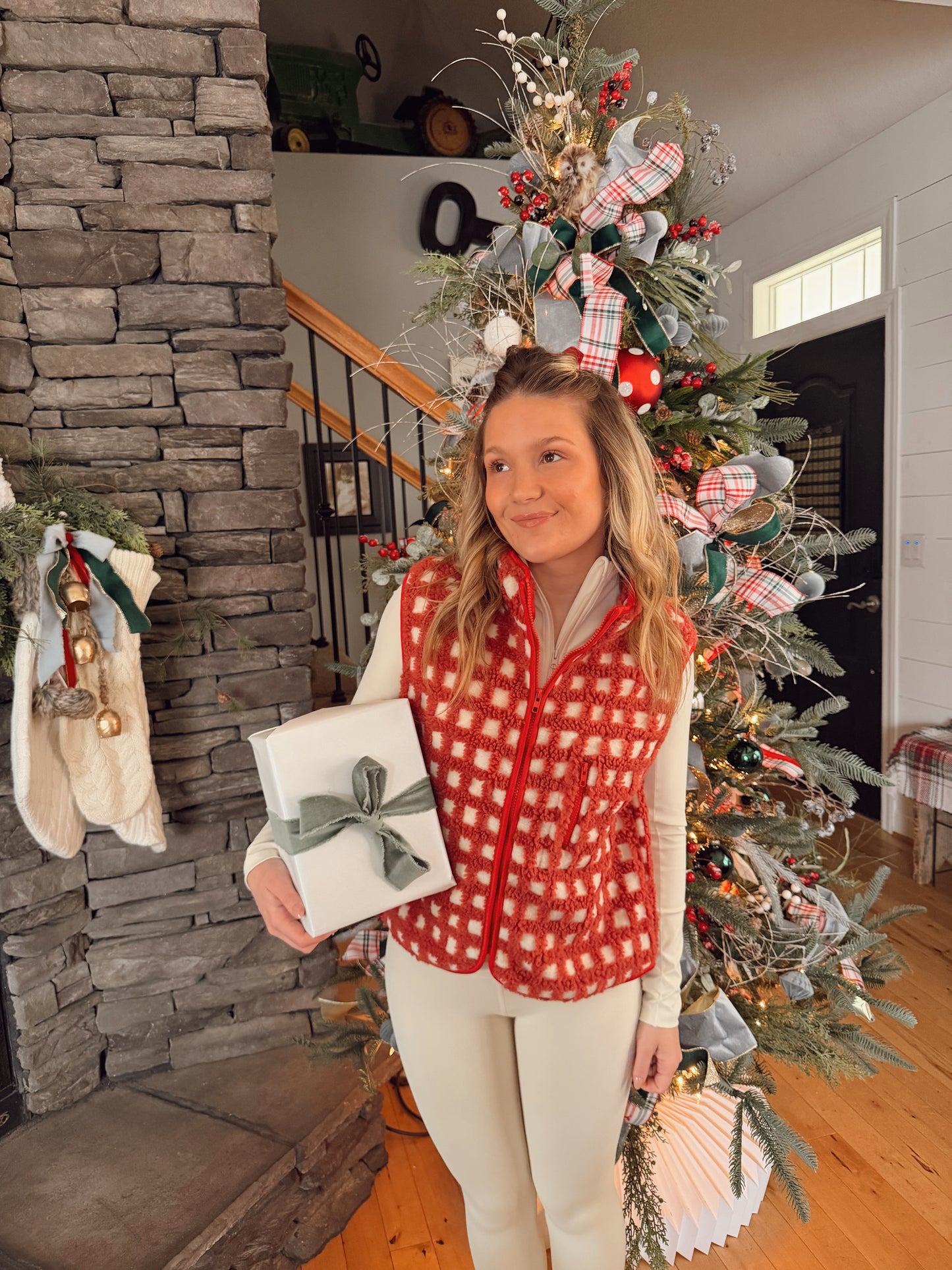 Checkered Sherpa Vest