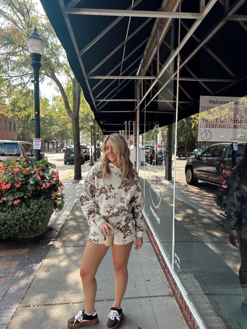 Terracotta Floral Lounge Shorts