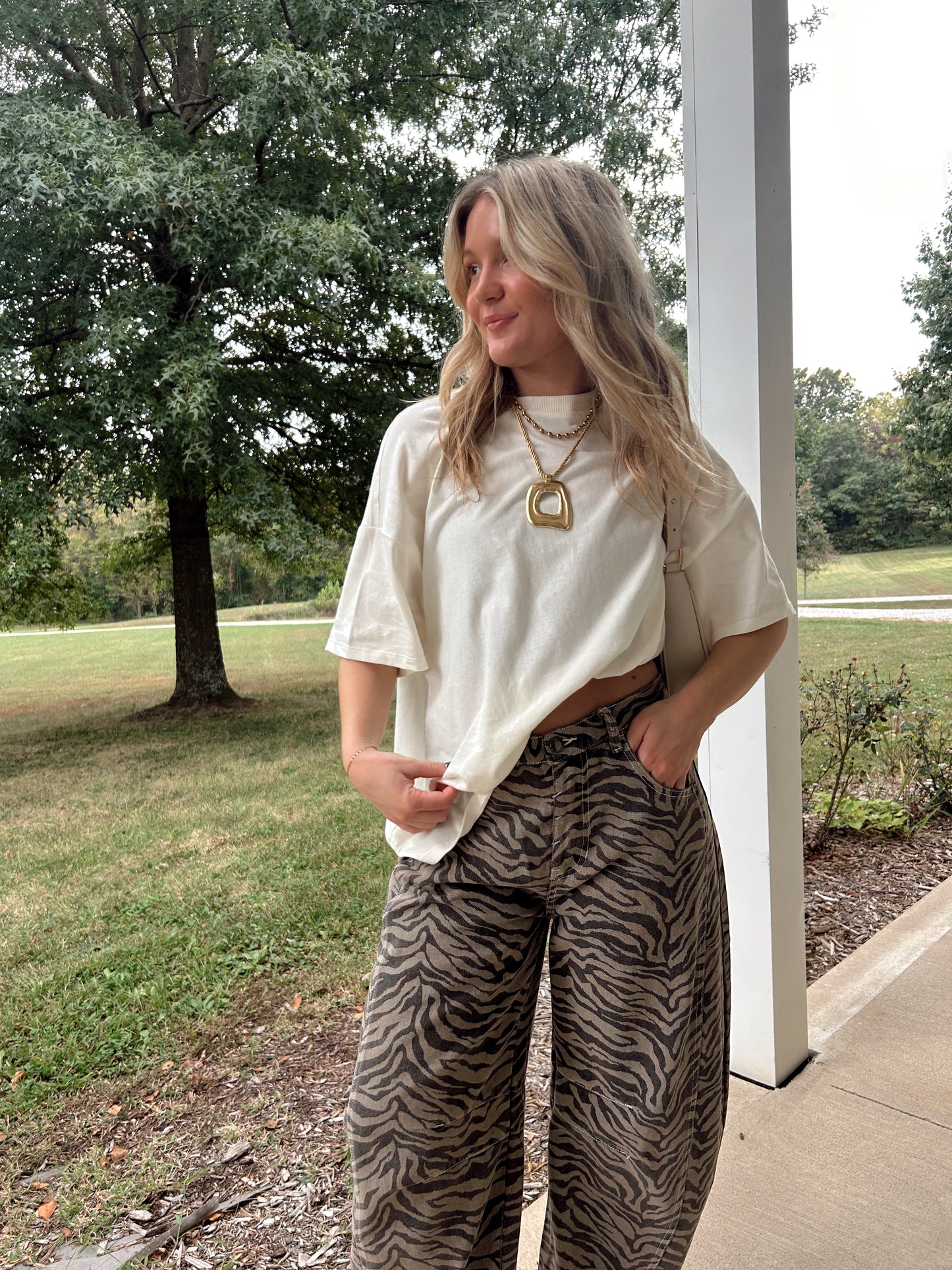 Two Tone Barrel Jeans