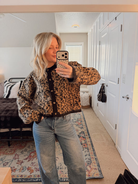 Leopard Brushed Cardi