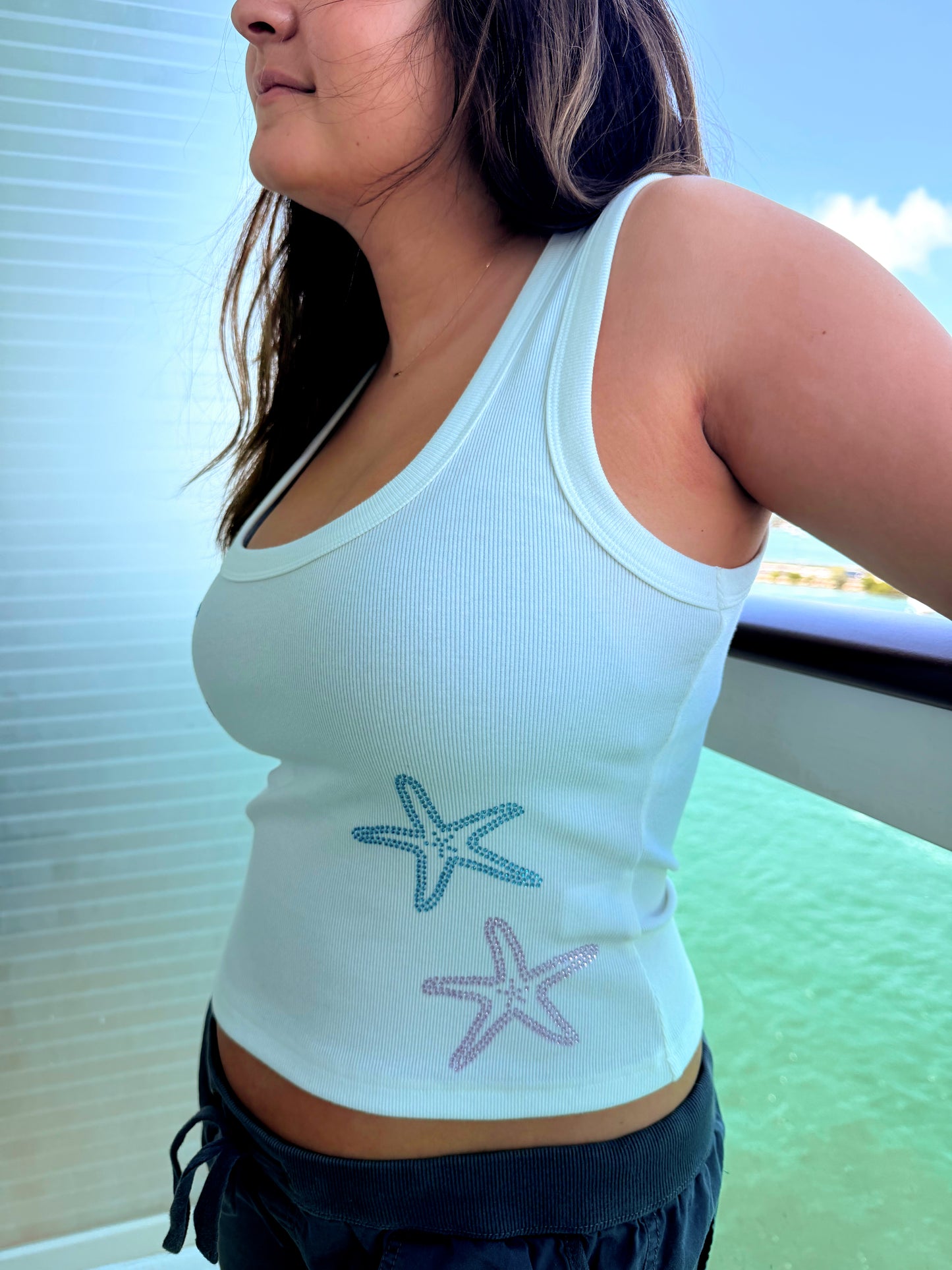 Coastal Rhinestone Tank
