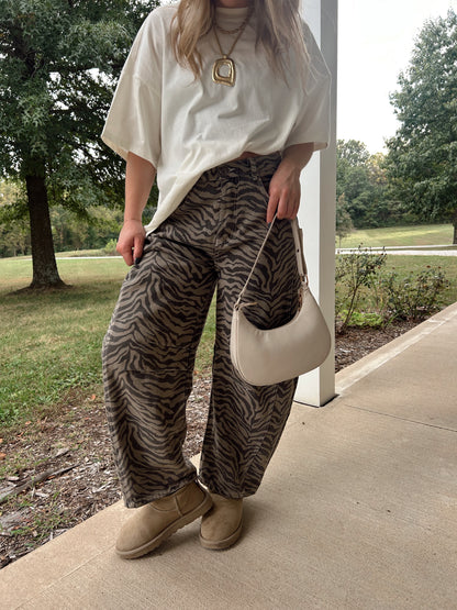 Two Tone Barrel Jeans