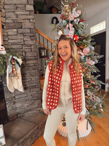 Checkered Sherpa Vest