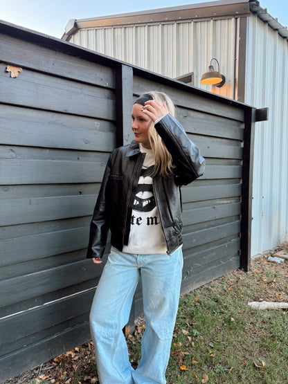 It Girl Leather Jacket in Black